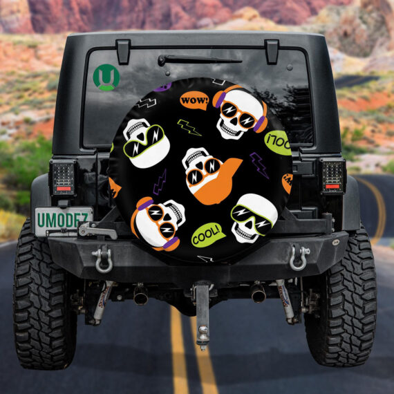 Funny And Cool Human Skull Lisent Music Spare Tire Cover Car Accessories - Jeep Tire Covers