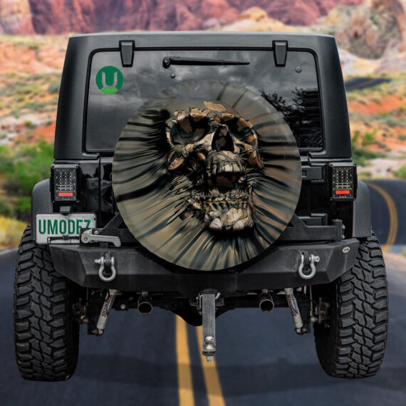 Skull Scream Diamond Painting Fangs Angry Spare Tire Cover Car Accessories - Jeep Tire Covers