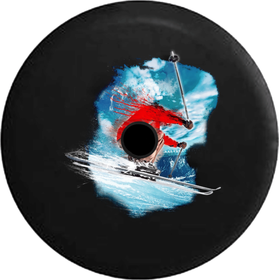 Downhill Skiing Ski Trick Jumping Spare Tire Cover - Jeep Tire Covers