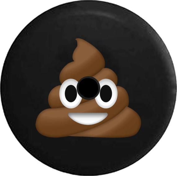 Funny Poop Face Text Emoji Spare Tire Cover - Jeep Tire Covers