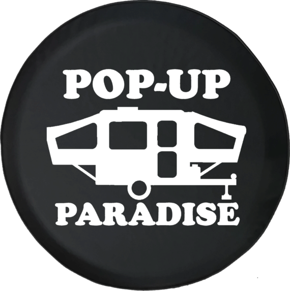 Paradise Popup Camper Offroad Ornamental On Black Spare Tire Cover ...