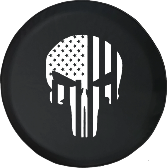 Black And White Pattern American Flag Vertical Military Punisher Skull ...