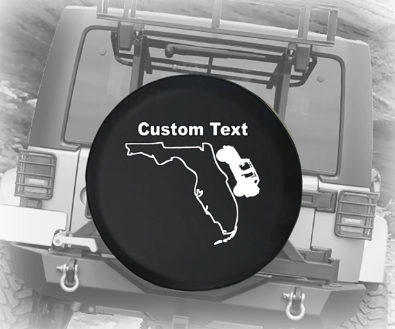 Florida American Offroad Black And White Custom Spare Tire Cover - Jeep Tire Covers