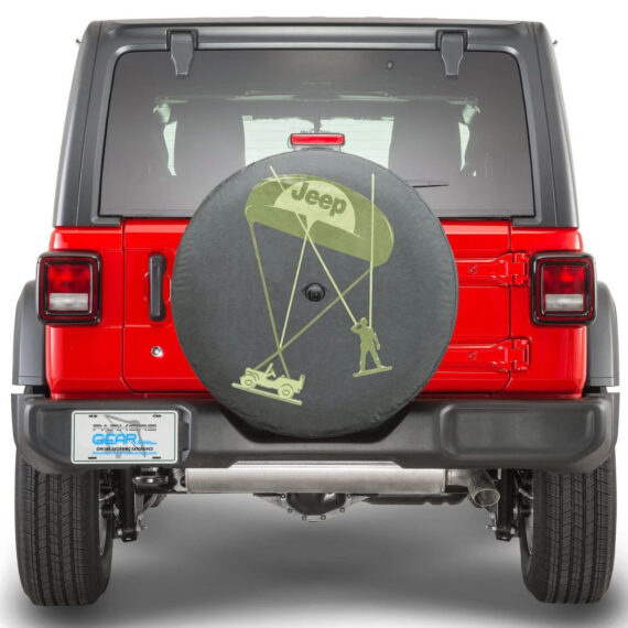 Willy's Army Men Black Background Spare Tire Cover - Jeep Tire Covers