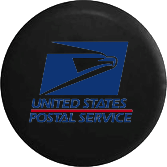 United States Post Office Mail Carrier On Black Spare Tire Cover - Jeep Tire Covers