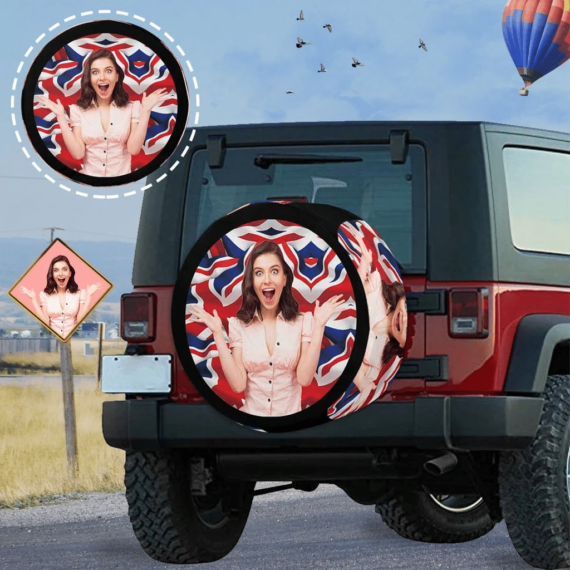 Custom Photo Custom Face Funny Flag Spare Tire Cover - Jeep Tire Covers