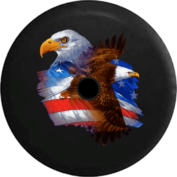 American Eagles Flying With Us Flag Spare Tire Cover Jeep Tire Covers Daymira™ Wear For