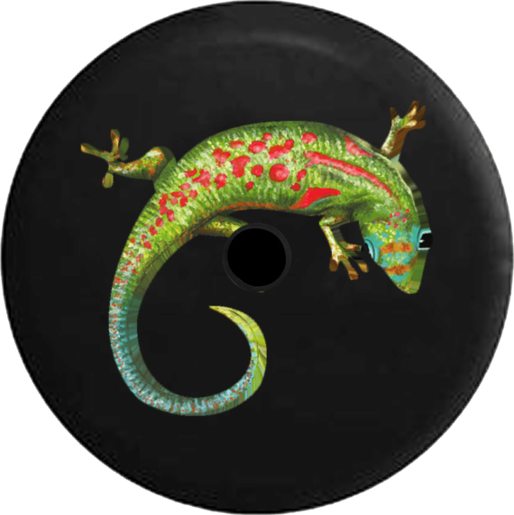 Spare Tire Cover Day Island Gecko Green Blue Red Tropical Lizard - Jeep Tire Covers