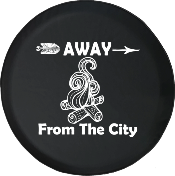 Away From The City Campfire Spare Tire Cover - Jeep Tire Covers