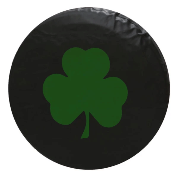 Lucky Green Shamrock Clover Background Spare Tire Cover - Jeep Tire Covers