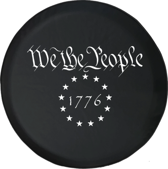We The People 1776 Us Constitution Freedom Rights Black Collection Spare Tire Cover - Jeep Tire Covers