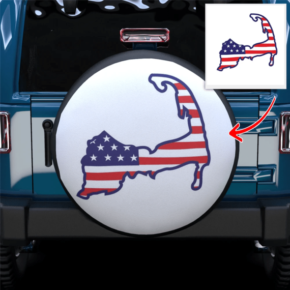 Custom Photo American Flag Spare Tire Cover - Jeep Tire Covers