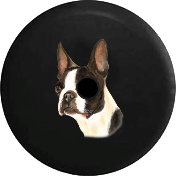 Boston Terrier Dog Lover Adopt Rescue Spare Tire Cover - Jeep Tire Covers