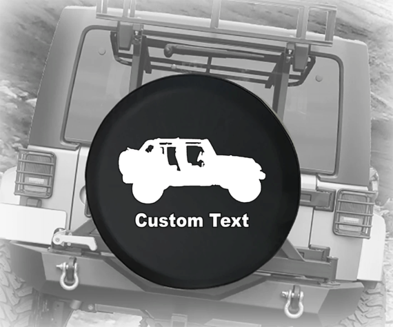 Unlimited American Topless Black And White Custom Spare Tire Cover - Jeep Tire Covers