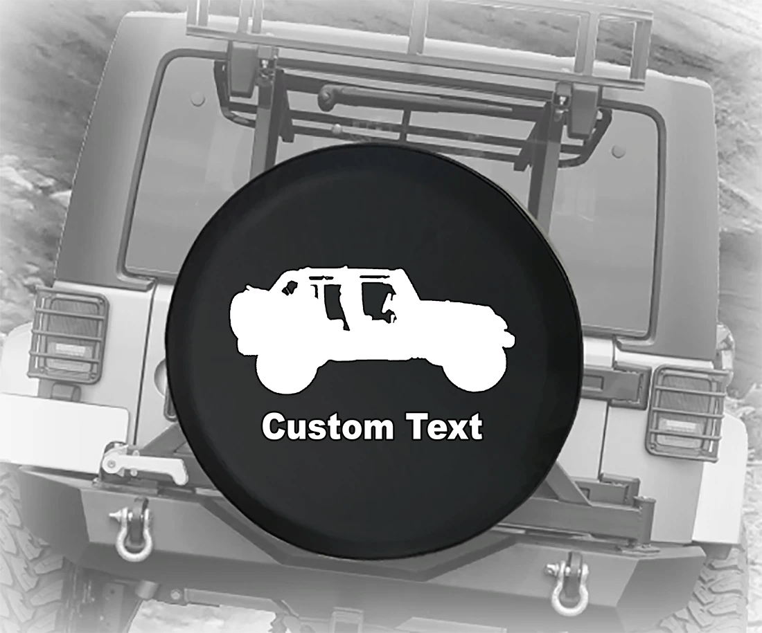 Unlimited American Topless Black And White Custom Spare Tire Cover