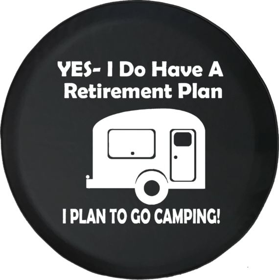 Plan To Go Camping Cute Camping Bus Spare Tire Cover - Jeep Tire Covers