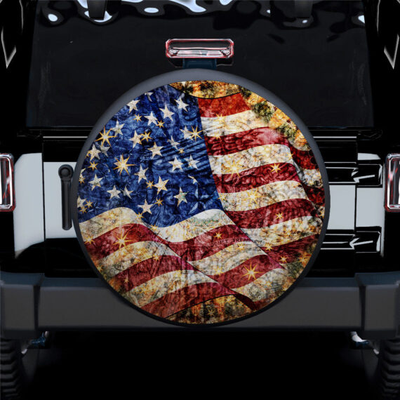 American Flag Old Glory Car Spare Tire Covers Gift For Campers - Jeep Tire Covers