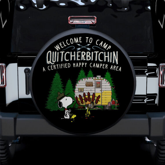 Snoopy Quitcherbitchin Camping Car Spare Tire Covers Gift For Campers ...