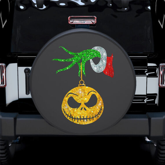 Jack Skellington Grinch Bling Bling Car Spare Tire Covers Gift For Campers - Jeep Tire Covers