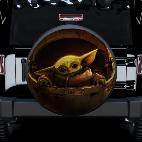 Baby Yoda Ship 3D Car Spare Tire Covers Gift For Campers - Jeep Tire Covers