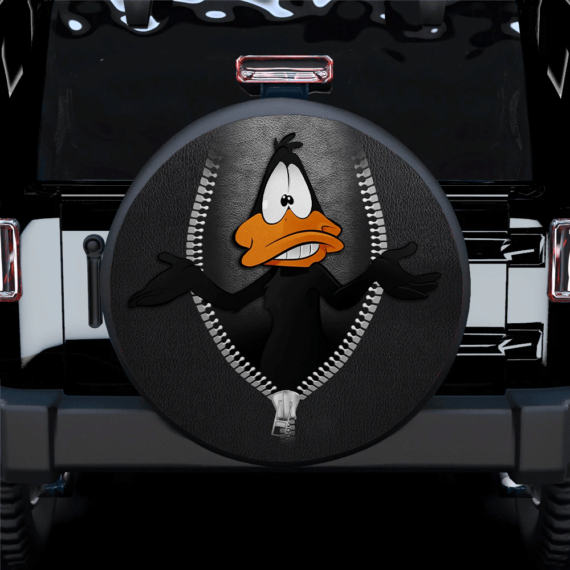 Daffy Duck Zipper Car Spare Tire Covers Gift For Campers - Jeep Tire Covers