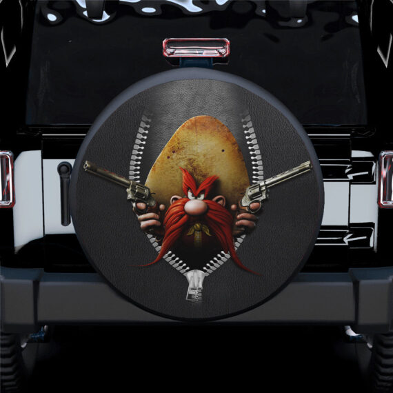 Yosemite Sam Looney Tune Zipper Car Spare Tire Covers Gift For Campers - Jeep Tire Covers