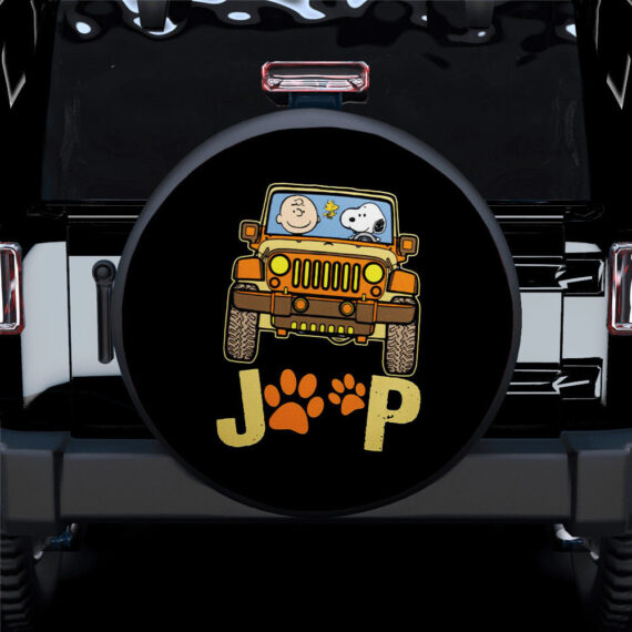 Snoopy Jeep Driving Car Spare Tire Covers Gift For Campers - Jeep Tire Covers