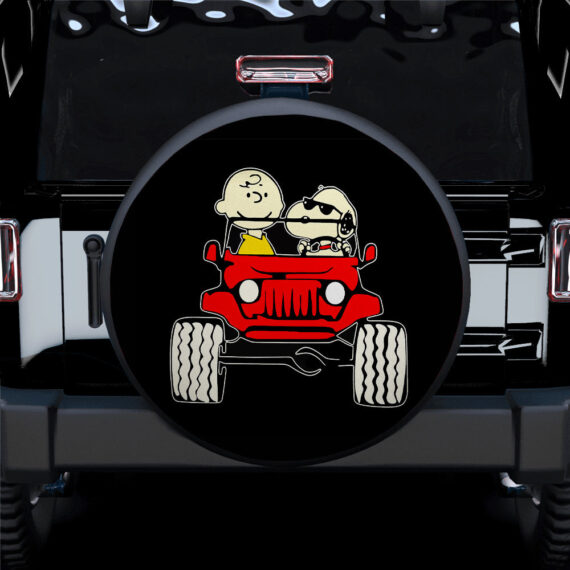 Snoopy Friends Driving Jeep Car Spare Tire Covers Gift For Campers - Jeep Tire Covers