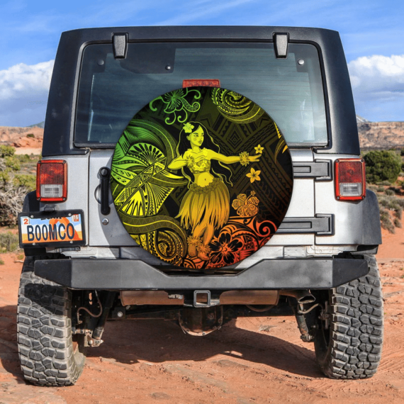 Hawaii Hula Girl Polynesian Spare Tire Cover Unique Style - Reggae LT8 - Jeep Tire Covers