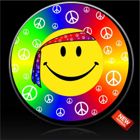 Smiley Face Peace Signs Spare Tire Cover - Jeep Tire Covers