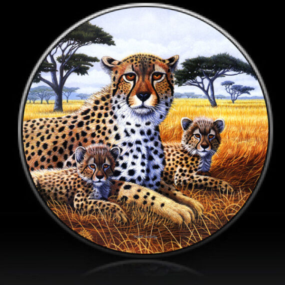 Cheetah And Cubs Spare Tire Cover Michael Matherly - Jeep Tire Covers