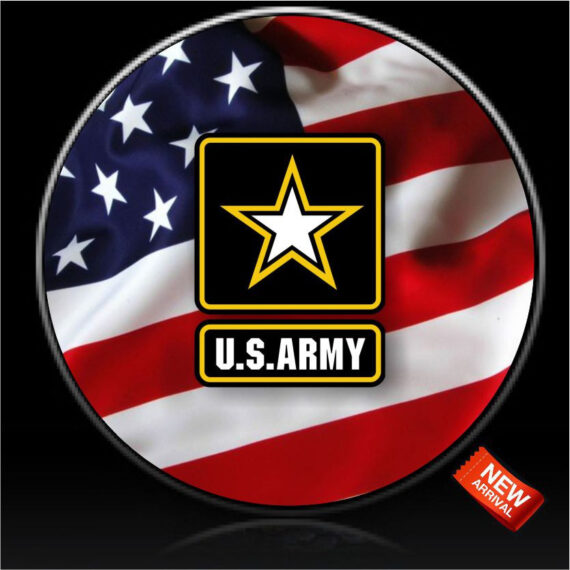 US Army Logo & Flag Spare Tire Cover - Jeep Tire Covers