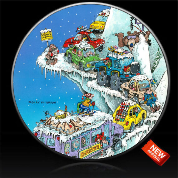 Ski Fever Traffic Jam Spare Tire Cover - Jeep Tire Covers