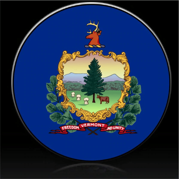 Vermont Flag Spare Tire Cover - Jeep Tire Covers