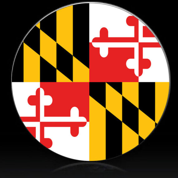 Maryland Flag Spare Tire Cover- Custom made to your exact tire size - Jeep Tire Covers