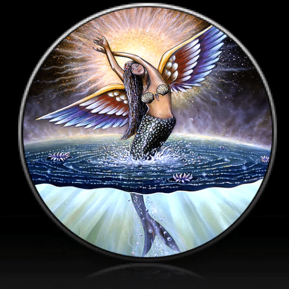 Mermaid Sea Angel Spare Tire Cover Mike Dubois - Jeep Tire Covers