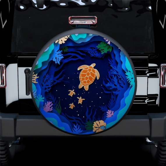 Turtle Deep Ocean Car Spare Tire Covers Gift For Campers - Jeep Tire Covers