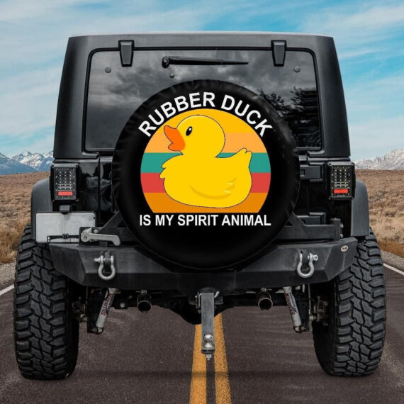 Spare Tire Cover Rubber Duck is my spirit animal, Rear camera hole, Yellow Duck Jeep Tire Cover, Jeep girl, Ducked Jeep, Ducking