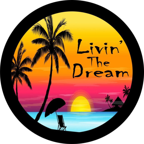 Livin' the Dream Beach Sunset Spare Tire Cover