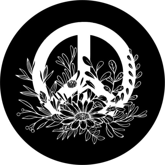 Peace Sign with Wildflowers Spare Tire Cover - Jeep Tire Covers