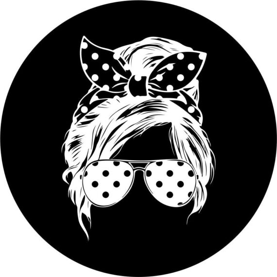 Messy Bun + Pretty in Polka Dots Spare Tire Cover - Jeep Tire Covers