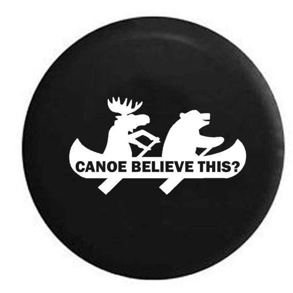 Moose Bear Canoe Spare Tire Cover Spare Tire Cover for Jeep, Camper, SUV With or Without Backup Camera Hole
