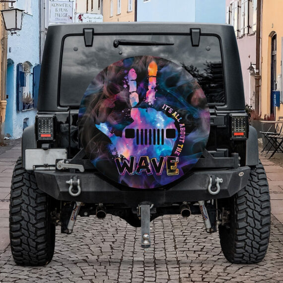 Jeep Spare Tire Cover - It's All About The Wave Tie Dye Jeep Hand Spare Tire Cover