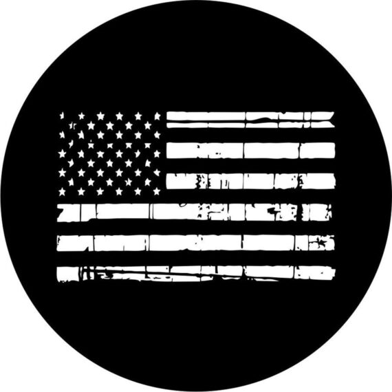 Distressed American Flag Spare Tire Cover - Jeep Tire Covers