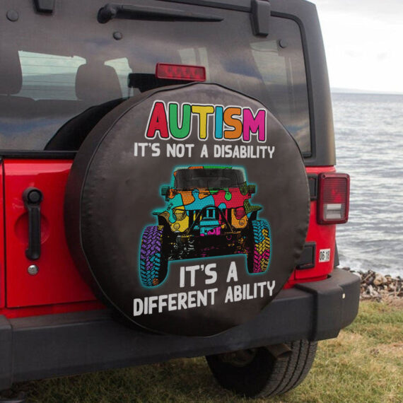 Jeep Autism It's Not A Disability It's A Different Ability  Spare Tire Cover LT11