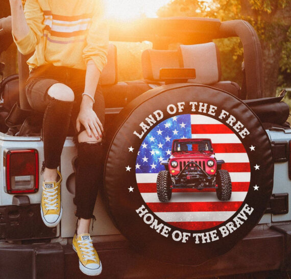Jeep Land Of The Free Home Of The Brave Spare Tire Cover LT11 Daymira Jeep Land Of The Free Home Of The Brave Spare Tire Cover LT11 Daymira