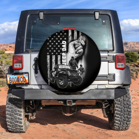(Custom Personalised) Father Day Spare Tire Cover JEEP DAD No.2 White Style LT6