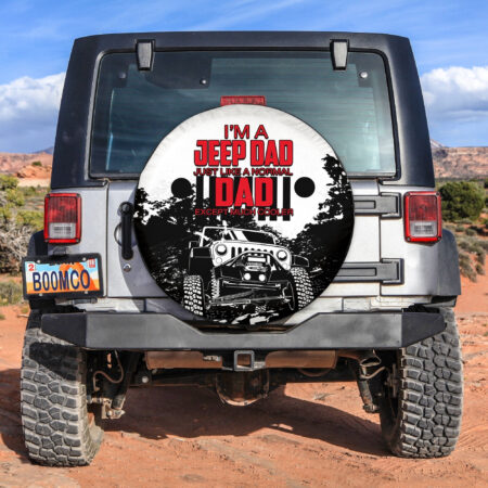(Custom Personalised) Father Day Spare Tire Cover JEEP DAD No.3 White Style LT6