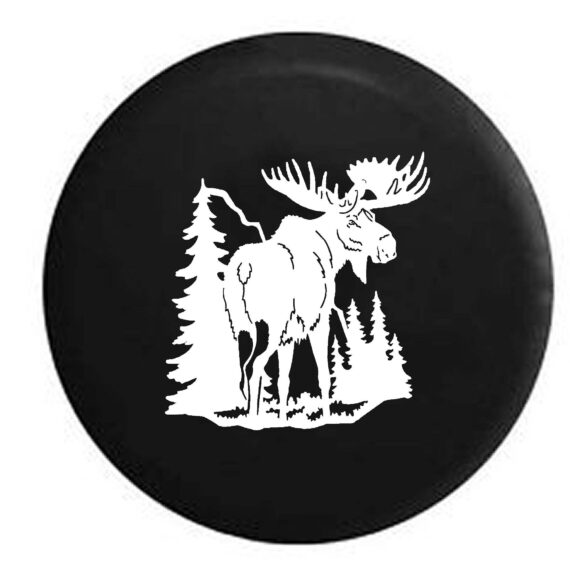 Moose Spare Tire Cover for Jeep, Camper, SUV With or Without Backup Camera Hole