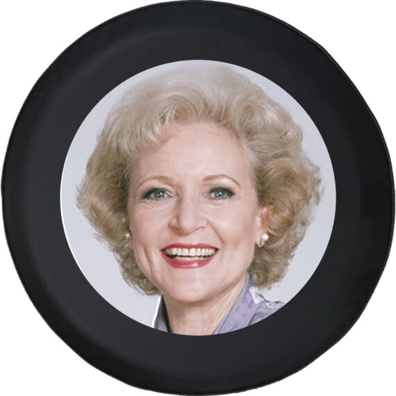 Betty White Forever Remember Tire Cover  for Jeep, Camper, SUV With or Without Backup Camera Hole